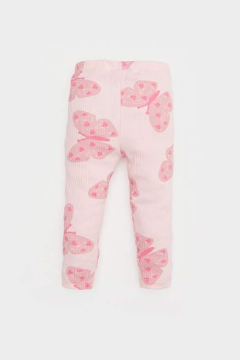 Girl's Butterfly Printed Ribbed Tights
