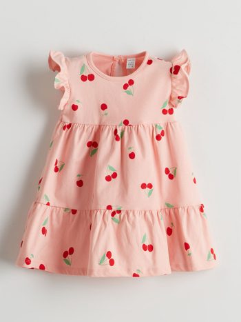 LCW Baby Pink Cherry Printed Baby Girl Dress