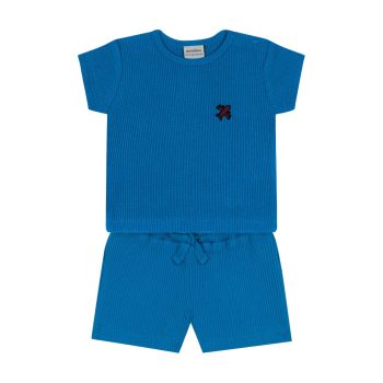 Baby Set with Mavi Waffle Shorts