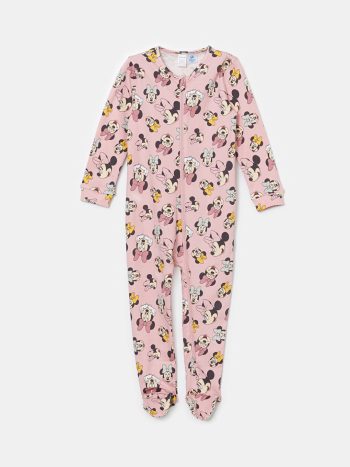 LCW Baby Pink Minnie Mouse Printed Baby Romper