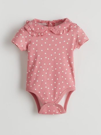 LCW Baby Pink Ribbed Snap Bodysuit for Girls