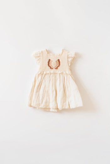 Butterfly Embroidered Collar Baby Girl Dress