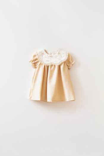 Ruffled Collar Pleated Baby Girl Dress