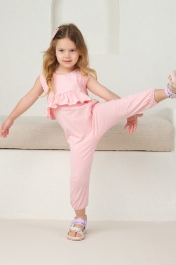 Ruffled Jumpsuit Pink