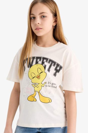 Girls' Looney Tunes Relaxed Fit Crew Neck Short Sleeve T-Shirt