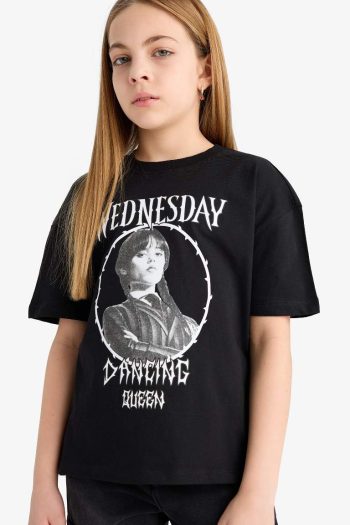 Girl's Wednesday Relax Fit Crew Neck Short Sleeve T-Shirt