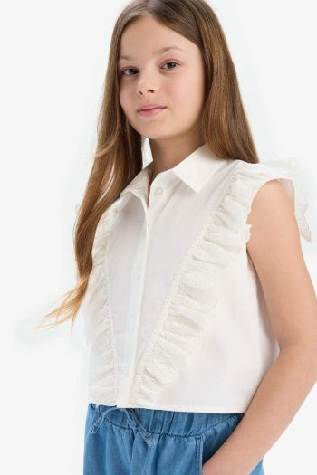 Girl's April 23rd Children's Day Crop Cotton Sleeveless Shirt