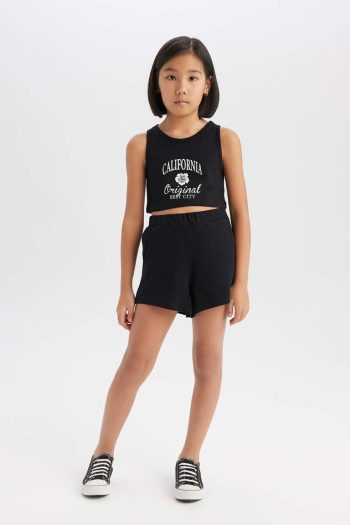 Girls' 2-Piece Set with Printed Tank Top and Shorts