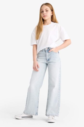 Girl's Straight Wide Leg Jeans