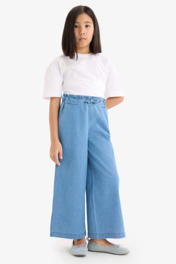 Girl's Wide Leg Culotte Denim Pants