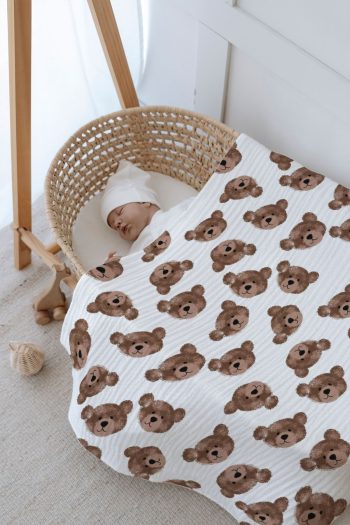 Tuğba Kuğu 4-Layer Muslin Blanket (100x120) - Tiny Bear