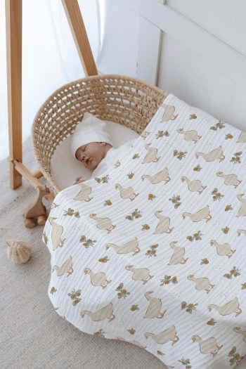 Tuğba Kuğu 4 Layer Muslin Blanket (100x120) - Bohem Duck