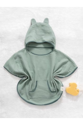 HAFY BABY 100% Organic Cotton Mint 4-Layer Muslin Poncho