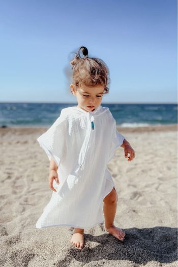 Bedeca %100 Organic Cotton Muslin Poncho - Boys Girls Baby Kids Poncho, Beach Poncho, Bathrobe