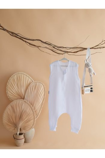 Timeless Bohemian Design Single Layer 100% Cotton Muslin Sleep Sack in Optical White for Baby Girl/Boy