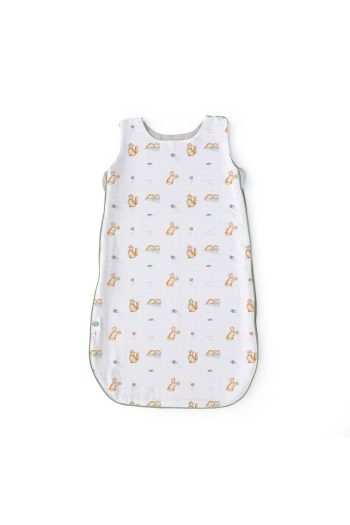 Two Rabbits 100% Cotton Muslin Winter Baby Sleeping Bag 1.85 Tog Chaton Winter - Cat Pattern 0-6 Months