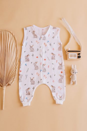 LUCEAT&PAMPER Oeko-Tex Certified Summer Muslin Fabric Sleep Bag, 0.5 tog Baby Sleep Sack for Boys and Girls with Rabbit Design