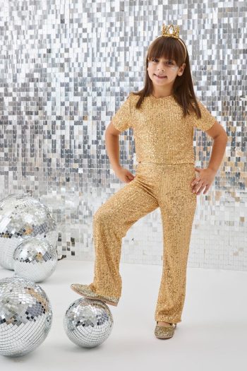 Gold Sequin Girls' Two-Piece Set - Effie