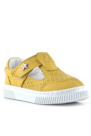 Rakerplus Bheem Genuine Leather Yellow Velcro Star Detail Baby Sandal