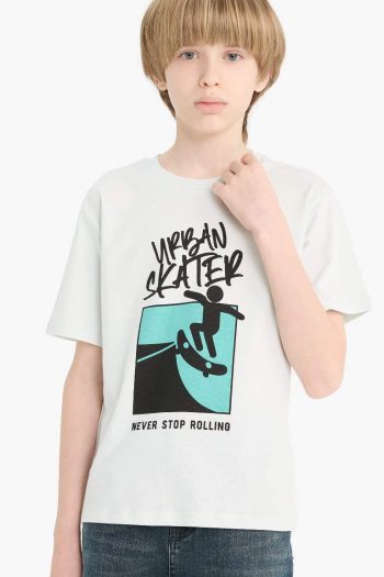 Boys' New Regular Fit Crew Neck Short Sleeve T-Shirt