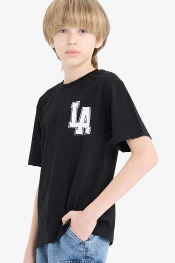 Boys' Regular Fit Printed Short Sleeve Crew Neck T-Shirt