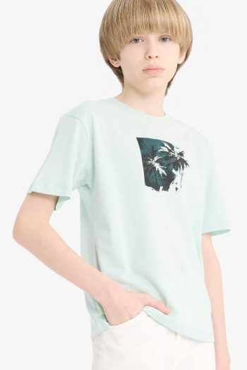 Boys' Regular Fit Crew Neck Short Sleeve T-Shirt