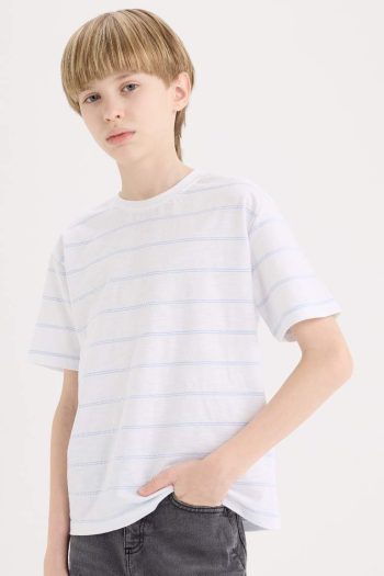 Boys' Striped Short Sleeve Polo Shirt