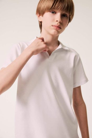 Boys' Short Sleeve Polo Shirt with Apache Collar