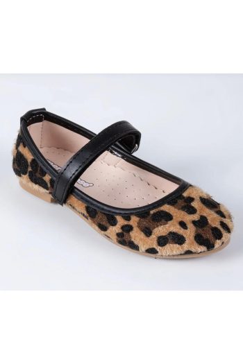 Merli&Rose Leopard Strap Ballerina Shoes for Girls