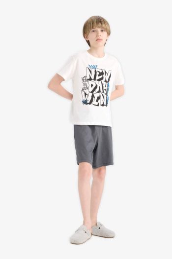 Boys' 2-Piece Set with Printed Short-Sleeve T-Shirt and Shorts