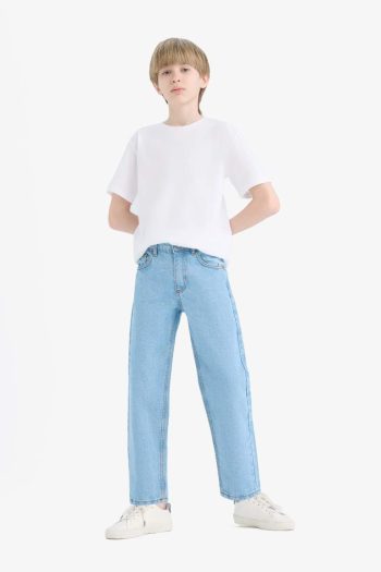 Boys' Straight Fit Plain Hem Denim Pants