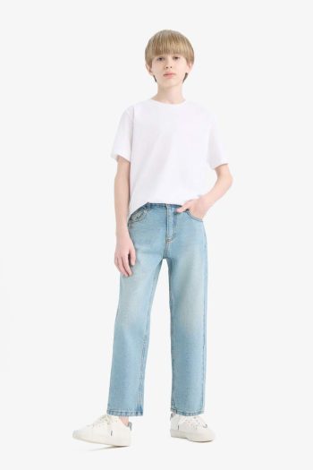 Boys' Straight Fit Plain Leg Jeans