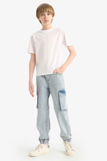 Boys' Cargo Pocket Stretch Waistband Jogger Jeans