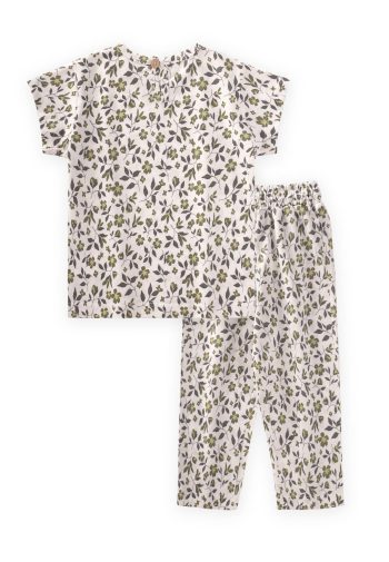 Patterned Pajama Set for Ages 1-7, Off-White