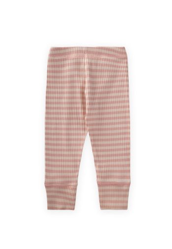 Patterned Leggings with Detail for Ages 0-3 - Powder Pink Striped