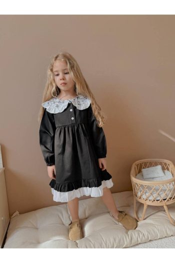 Yigit Butik Poplin Fabric Shirt Collar Girl's Dress
