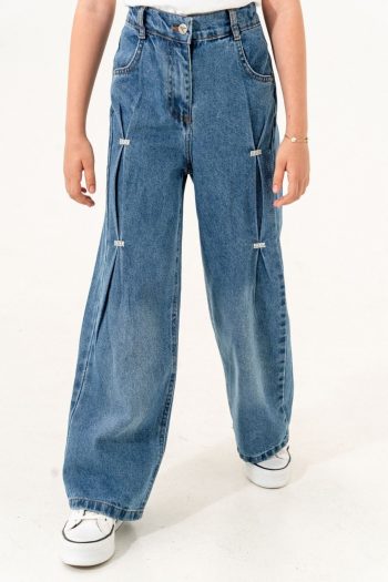 I WILL WEAR Girl's Front Ponterez Denim Pants