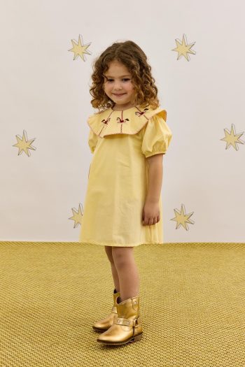 Embroidered Dress Yellow