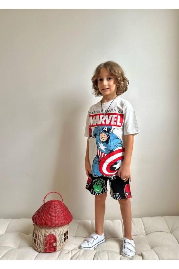 Yigit Boutique Marvel Print Boys' Short Set