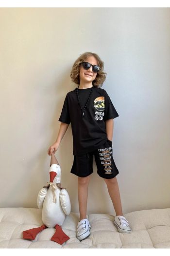 YİGİT BUTİK Dinosaur Printed Short Set for Boys