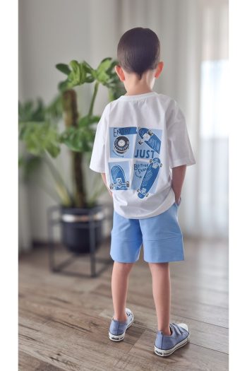 BALKABAĞI Skateboard Boys Summer Oversized Set (Ages 2-9) MTYE0051