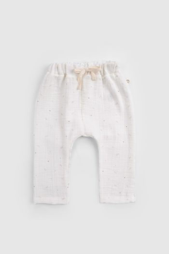 Organic Cotton Muslin Ecru Baby Pants