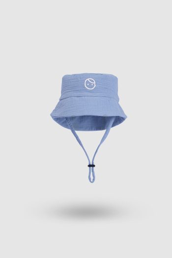 Organic Cotton Muslin Fisherman Blue Baby Hat
