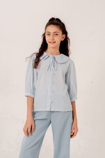 I will wear it Textile Girl's Baby Collar Shirt 3162