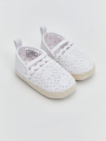LCW STEPS White Lace Detail Baby Girl First Step Shoes