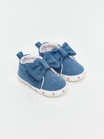 LCW STEPS Indigo Bow Detailed Baby Girl Pre-Walking Shoes