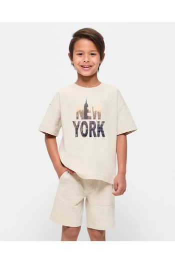uyguntarz Kids New York Printed Cotton T-Shirt