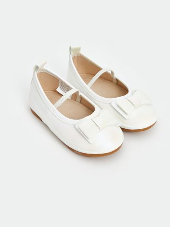 LCW STEPS Beige Bow Detailed Baby Girl Ballet Flats