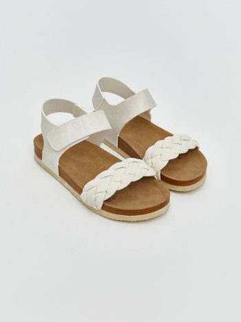 LCW STEPS                                                                                        Ecru Velcro Girl's Sandal
