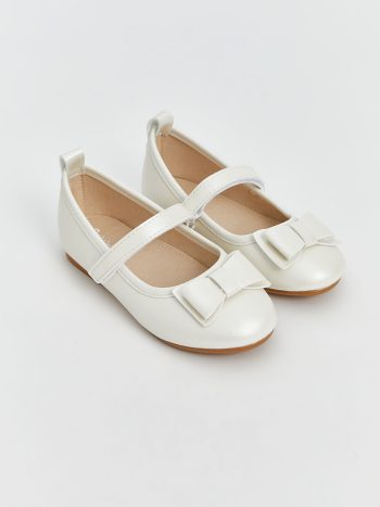 LCW STEPS: Girl's Ballerina Shoes with Bow Detail in Cream
